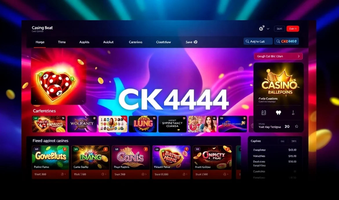 Secure ck4444 com login interface on a sleek gaming platform with vibrant visuals for user engagement and easy navigation.